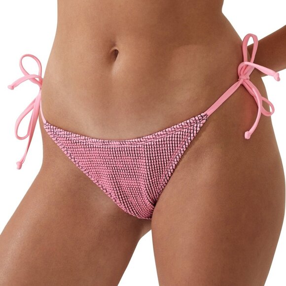 Cotton On Tie Side Textured Bikini Bottoms - Neon Crush | Size XL - Picture 1 of 1